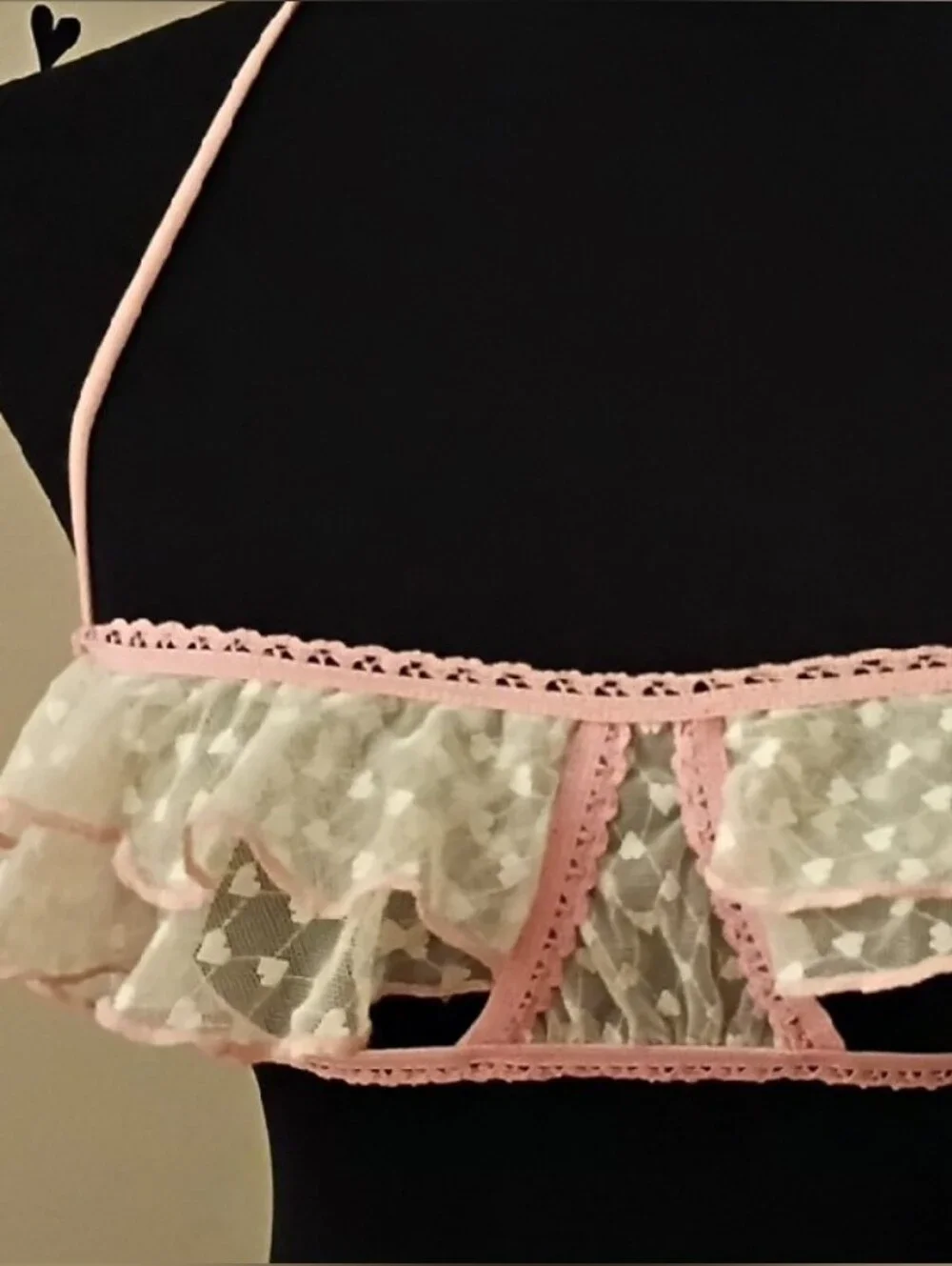 Sheer Polka Ruffle Bikini Lingerie